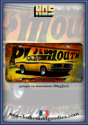 aluminum plate US registration Plymouth Barracuda 440