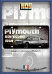 us license plate plymouth barracuda 1964