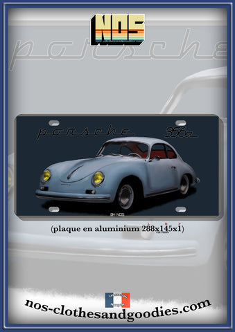 Plaque métal type immatriculation US Porsche 356 A T2 coupé 1958