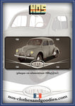 Plaque métal type immatriculation us Renault 4cv beige