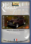 plaque métal type immatriculation us  renault 4cv red purple