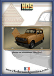 plaque métal type immatriculation us  Renault 4L Marron