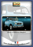 plaque métal type immatriculation us  Renault 4L turquoise