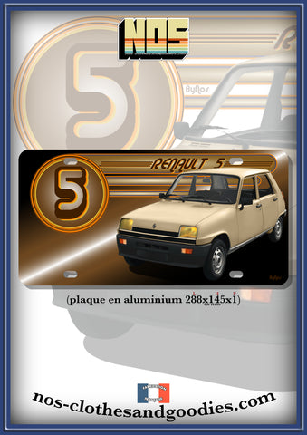 aluminum registration plate us renault 5 TL 1984