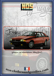 plaque métal type immatriculation us  Renault Fuego rouge  1984