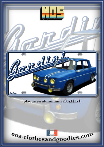 plaque métal type immatriculation us Renault R8 gordini