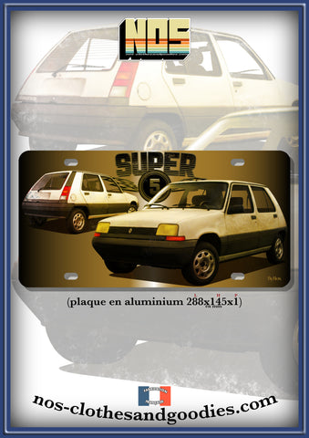 aluminum plate registration us renault super 5 front/rear 1984