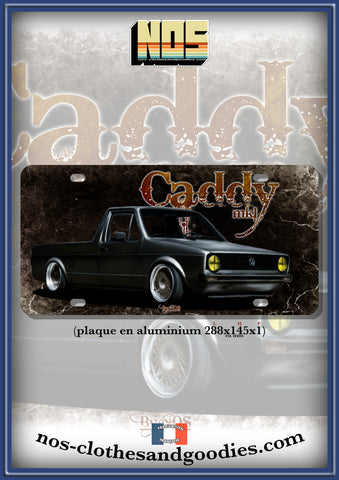 aluminum plate US registration VW Caddy brown