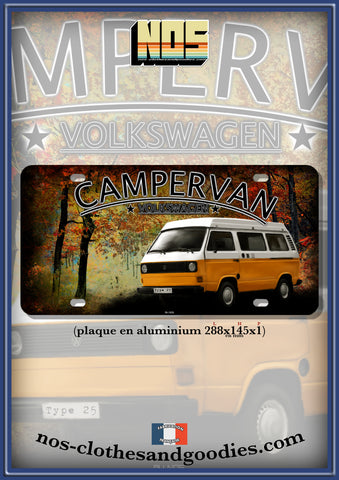 Plaque métal type immatriculation us VW campervan T3