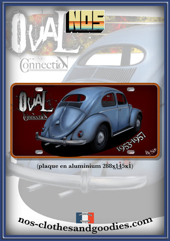 Aluminum plate US registration VW beetle oval connection 1955