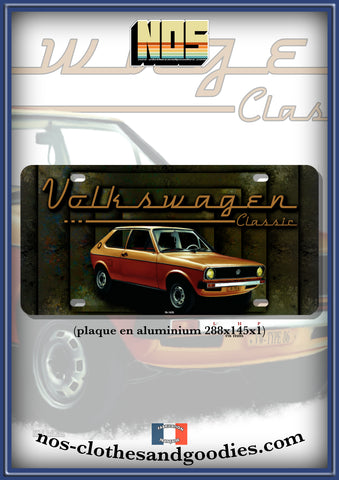 plaque métal type immatriculation us VW polo classic