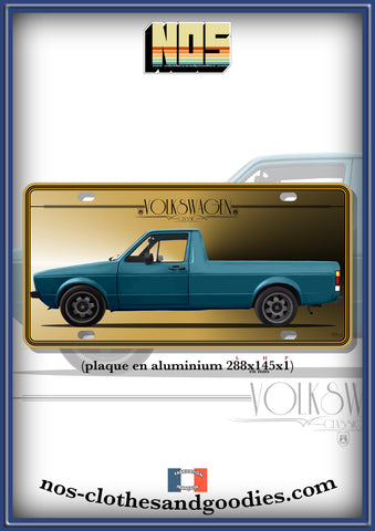 plaque métal type immatriculation US VW caddy profil