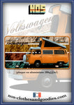 plaque métal type immatriculation us combi VW T2 camper orange