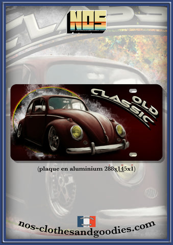 aluminum plate US registration VW Old classic beetle