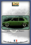 plaque métal type  immatriculation us VW golf verte hoodride