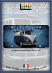 Plaquemétal type immatriculation us VW combi split panel bleu T1 tôlé