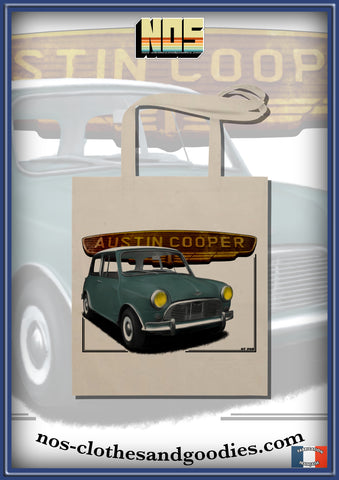 tote bag Austin mini cooper green