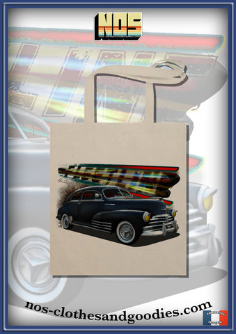 chevrolet fleetline 1948 black tote bag