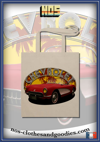 tote bag chevrolet corvette C1 rouge 1956