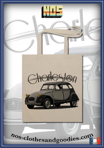 tote bag citroën 2cv charleston grise chevron