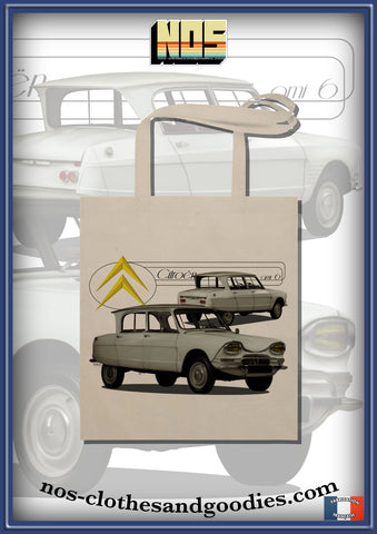 tote bag Citroën Ami 6 blanche 1963