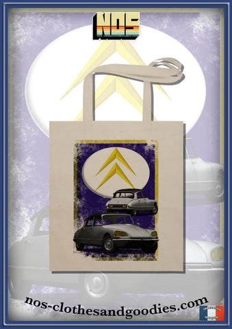 tote bag Citroën Ami DS 21 pallas grise 1968 chevron