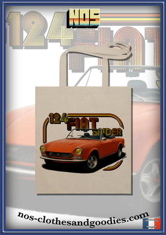 Fiat 124 spider tote bag