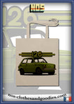 Fiat 126 green tote bag