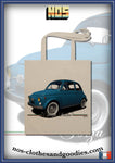 tote bag fiat 500 bleue