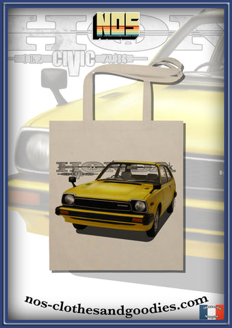 Tote bag HONDA civic mk2 1300 jaune