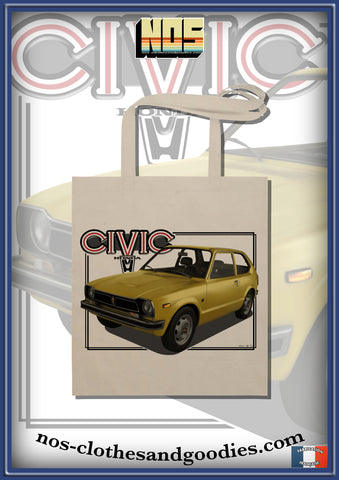 Tote bag HONDA civic mk1 jaune