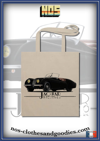 tote bag jaguar XK120 roadster noir 1951