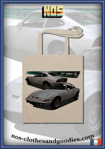 Opel GT 1900 white front/rear tote bag