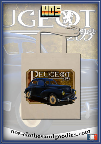 Peugeot 203 black sedan tote bag