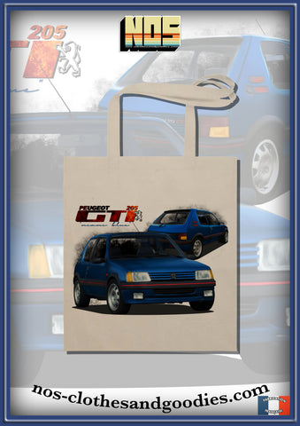 tote bag Peugeot 205 GTI blue miami