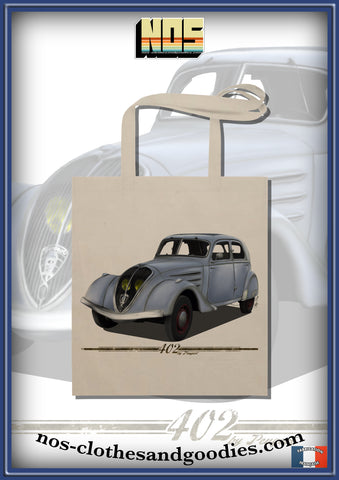 Tote bag Peugeot 402 grise