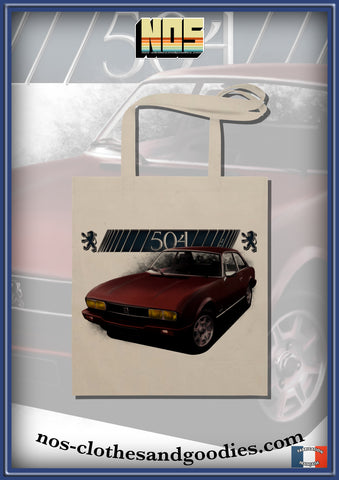 tote bag Peugeot 504 coupé rouge 1983