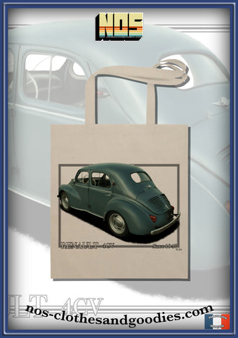 tote bag Renault 4cv verte arrierre