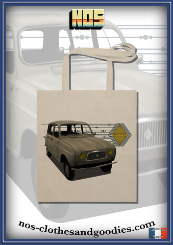 tote bag Renault 4L beige 1962