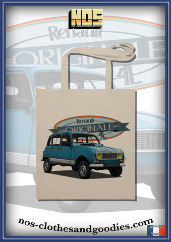 tote bag Renault 4L bleue originale