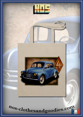 Renault 4cv three mustache tote bag