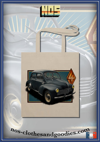 Renault 4cv six mustache tote bag