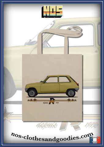 tote bag Renault R5 jaune profil