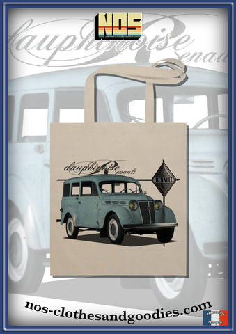 tote bag Renault Juvaquatre dauphinoise gris vert