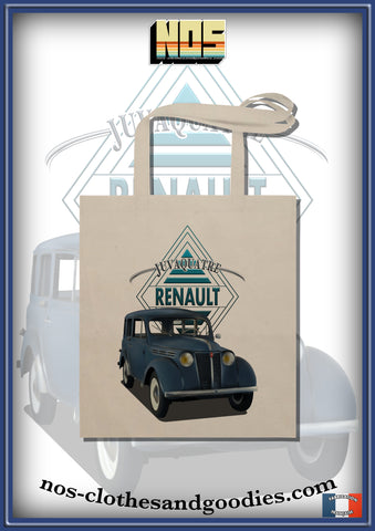 tote bag Renault Juvaquatre bleu