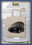 Tote bag VW Golf 2 GTI cabriolet noire