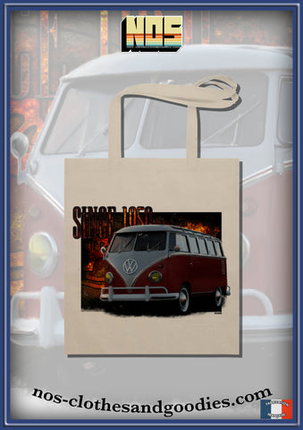 Tote bag VW Combi / van rouge