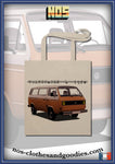 VW T3 orange mandala tote bag