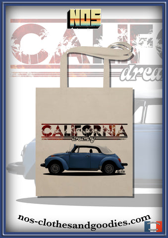 tote bag VW beetle cabriolet 1303 usa super beetle 1979 california