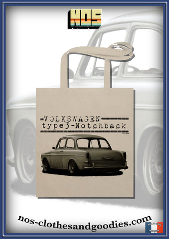 tote bag VW notchback type 3 white rear